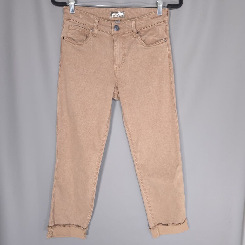 KUT FROM THE KLOTH Amy Crop Straight Leg 4 Pockets Cuffed Raw Hem #KP0216MB1